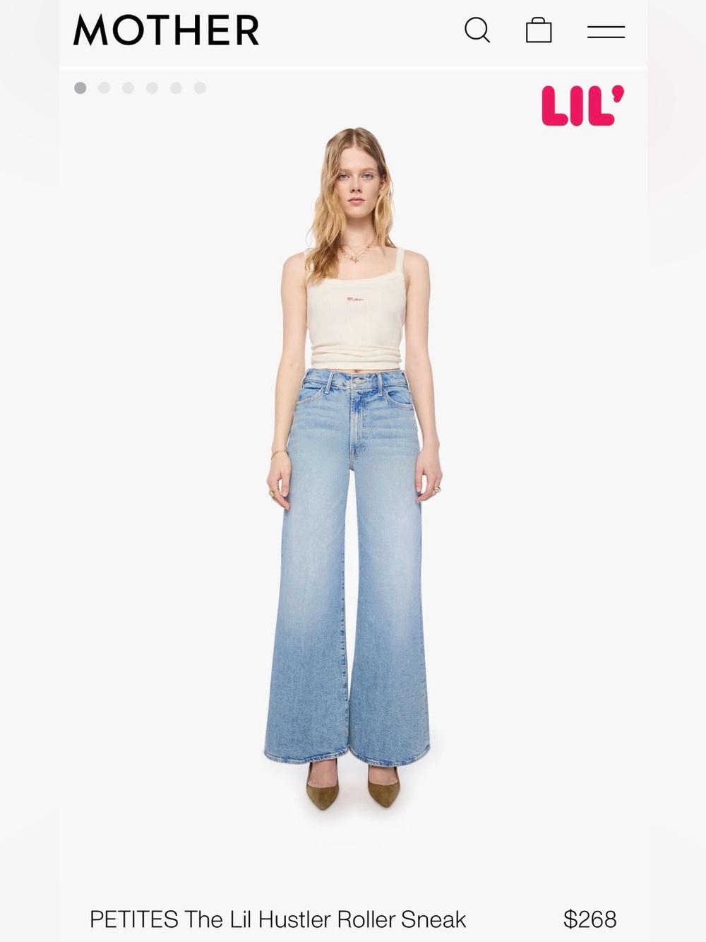 MOTHER - mother superior petites The Lil Hustler Roller Sneak - NWT - 29P